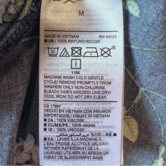 Old Navy navy blue and pink floral shift dress size medium - Picture 5 of 5